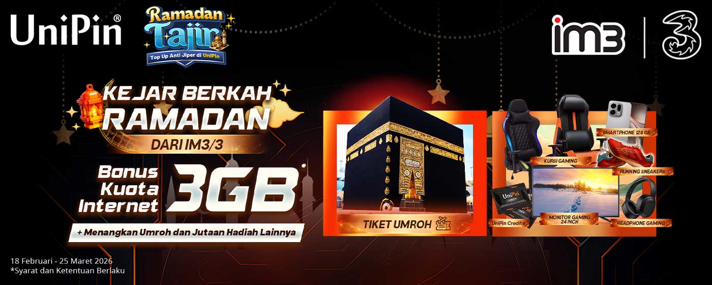 Kejar Berkah Ramadan dari IM3/Tri! Top Up Game dan Dapatkan Bonus Kuota 3GB!